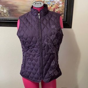 Eddie Bauer Premium Goose Down Vest Large Flowers